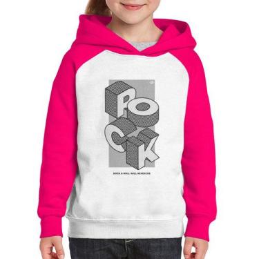 Imagem de Moletom Infantil Rock & Roll will never die - Foca na Moda, Branco, Ro