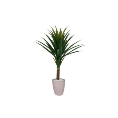Imagem de Planta Árvore Artificial Yucca Verde 95cm Kit + Vaso S. Bege 30cm - FL