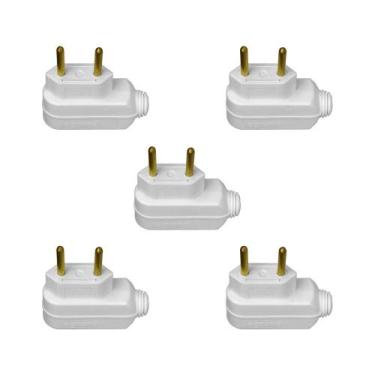 Imagem de Kit 5 Plugues Macho Pial Legrand 2P 10A 250V Branco 615900