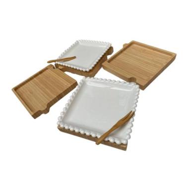 Imagem de Petisqueira Montável com 4 nichos 2 porcelanas e 2 espatulas - Utensil