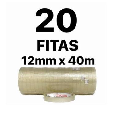 Imagem de Kit 20 Fitas Adesivas 12mm X 40metros Transparente - Plastimil