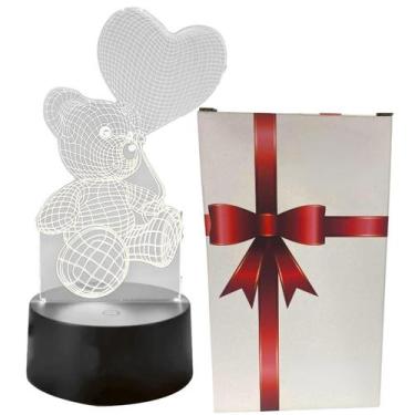 Imagem de Luminária Acrílico  2D Transparente Urso Love 2 Iluminação - Luatek