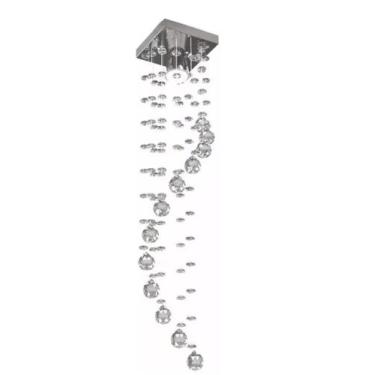 Imagem de Luminária De Cristal Com 70cm, Com Base De Inox 14x14cm, Para Recepção