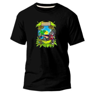Imagem de Camiseta Algodão Premium Estampa Digital Selva Praia Lazer - NoBrand, 