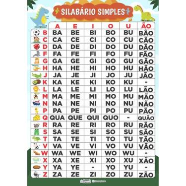 Imagem de Silabário Simples A4 - Educação Infantil - Home & Planner, Dinossauros