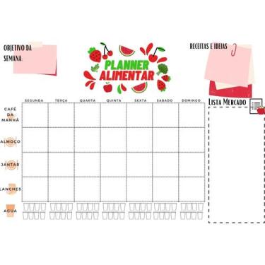 Imagem de Cardápio Semanal - Planner - Dieta - Ímã De Geladeira - nosi