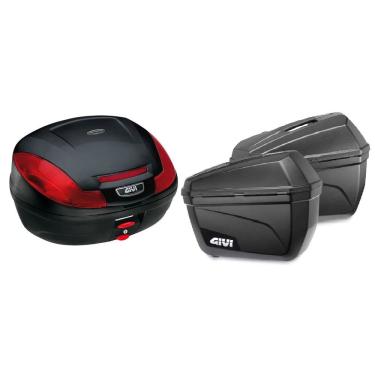 Imagem de BAU BAULETO KIT TRASEIRO MOTO 47L MONOLOCK SIMPLY GIVI E-470N + BAU 22L LATERAL E-22N GIVI Versys 650 titan honda 
