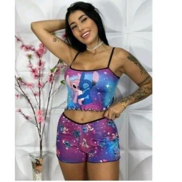 Imagem de Baby doll Short dol cropped baby dool Pijama Feminino Adulto  personag