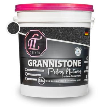 Imagem de Massa Para Efeito Pedras Naturais Grannistone 25 Kg - LT Shiner, Cinza