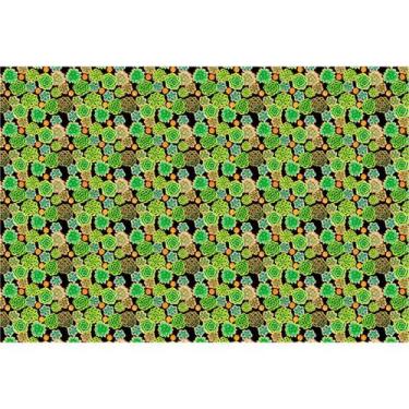 Imagem de Tecido Estampado para Patchwork - Suculentas : Suculenta Fundo Preto (