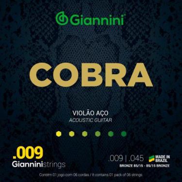 Imagem de Encordoamento Corda Violão Aço Giannini Cobra Bronze 0.9