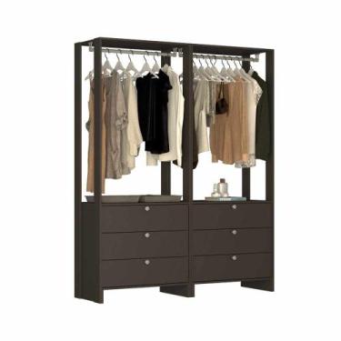 Imagem de Closet com 2 Cabideiros e 6 Gavetas EY102-102 Linha Yes Emovell, Grafi