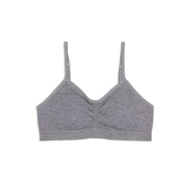 Imagem de Maidenform Sutiã curto franzido sem costura para meninas, Cinza mesclado, GG