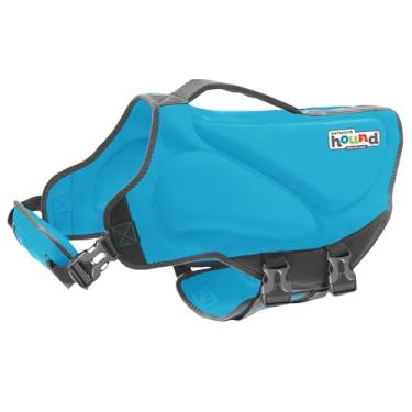 Imagem de Outward Hound Colete salva-vidas Dawson Swim Dog de neoprene de alto desempenho para natação, passeios de barco e segurança na água, pequeno, azul