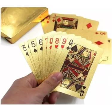 Imagem de Baralho de Cartas Dourado, Impermeável, para Jogo Truco