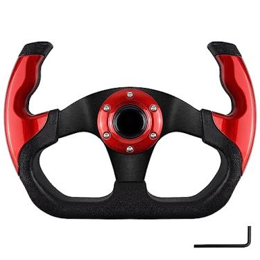 Imagem de QYMOPAY Volante de Carrinho de Golfe, Volante de Direção Deslizante, Carrinho de Golfe Universal para Carro de Clube Ezgo Rxv E Txt, Yamaha, Precedent Tempo, Ds (Vermelho)