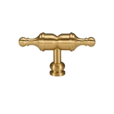 Imagem de Armários de latão maciço T-bar Portas Gavetas Móveis Pastoral Americano Estilo Europeu Matte Gold Handle,CH094,BB,T
