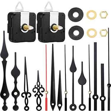 Imagem de 2 peças de mecanismo de movimento do relógio de eixo longo de alto torque com 5 pares diferentes de peças de reparo de relógio de mão (16 mm)