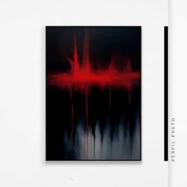 Imagem de Obra de Arte em Tela Canvas 100% Algodão, Composição Dramática e Minimalista, 'PERSUASÃO' (preta, 77X109, Emoldurado)