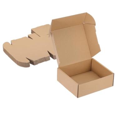 Imagem de PATIKIL Caixas de envio pequenas de 20 x 18 x 7 cm, 20 caixas de presente de papelão ondulado para embalagem de correspondência, embalagem para pequenas empresas, marrom