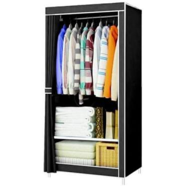 Imagem de Guarda Roupa Mini Dobrável Organizador De Roupas Roupeiro Compacto Desmontável Armário De Quarto Montagem Prática Ideal para Ambientes Pequenos Maleiro Cabideiro COR SORTIDA