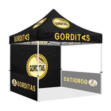 Imagem de Tenda de dossel personalizada 25 x 25 cm com logotipo comercial e opções de parede lateral para Gorditas (ou qualquer design personalizado)