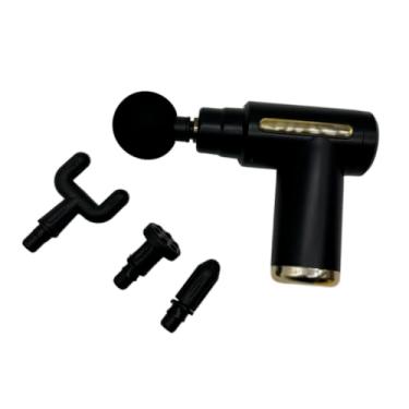 Imagem de Mini Massageador Muscular Elétrico Pistola Recarregável Portátil 4 Opções De Ponteiras Para Massagem Corporal 6 Níveis de Densidade Sem Fio Relaxante