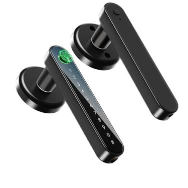 Imagem de IRONZON Fechadura biométrica de impressão digital com teclado com alça para casa, hotel, escritório, apartamento, quarto