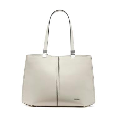 Imagem de Calvin Klein Bolsa feminina geométrica de granito – couro vegano, Micro brinco branco querubim, One Size
