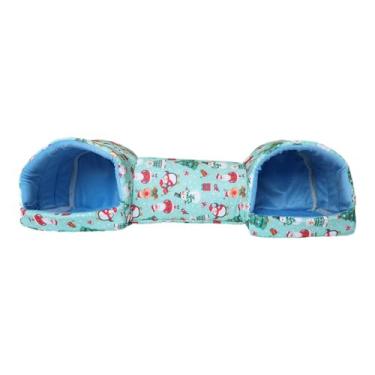 Imagem de ＡＷＨＡＯ Túnel de túnel de hamster porquinhos -da -índia de túnel de túnel de túnel de brinquedo de brinquedo respirável lavável caverna macia para, Boneco de Neve Azul