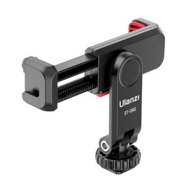 Imagem de Suporte Celular Multifuncional Ulanzi com Rotação de 360° - Preto, Compacto e com Sapata Fria Integrada, Ideal para Câmeras e Tripés