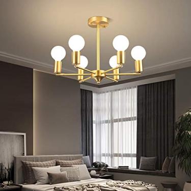Imagem de Sala de estar Hall Sala de jantar Quarto principal, E27 - PostBoutique Decoração Lustres atmosféricos simples, American Light Luxury Copper Iluminação de ponta - Cobre 3t, Decoração moderna