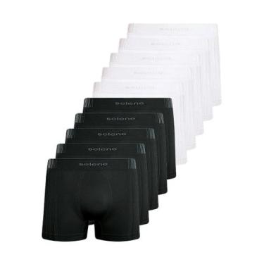Imagem de Kit com 10 Cuecas Boxer Selene 11070-002//440 Colorido, Preto, EG