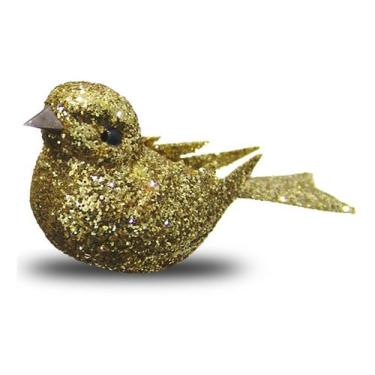 Imagem de 12 Passarinhos Glitter C/ Presilha 8cm Alta Qualidade - Fitas e Festas