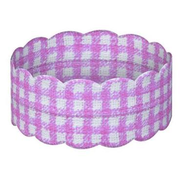 Imagem de Fita Aramada para Embalar Presentes XADREZ 2cm x 10m - Fitas e Festas,