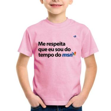 Imagem de Camiseta Infantil Me respeita que eu sou da época do msn - Foca na Mod