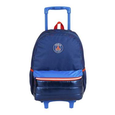 Imagem de Mochila De Rodinhas Escolar Time PSG Plus Stripes Sestini, Azul