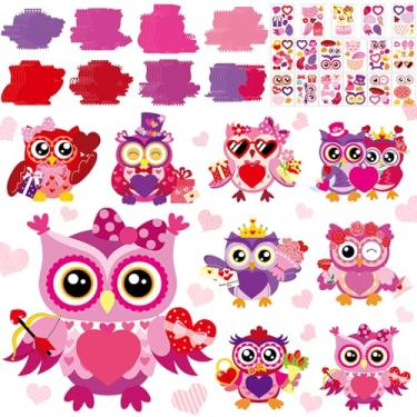 Imagem de Jetec Pacote com 48 kits de artesanato para porta-retratos de dia dos namorados, coruja, moldura, artesanato, artesanato, decoração de dia dos namorados, presente de coruja para atividades domésticas