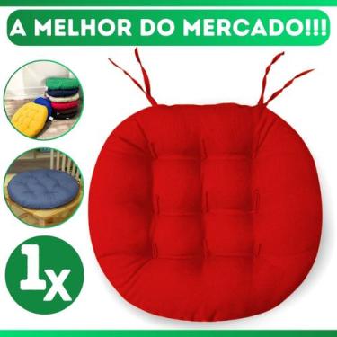 Imagem de Almofada Futton Assento De Cadeira Confortável Redonda Futton C/ Fitas