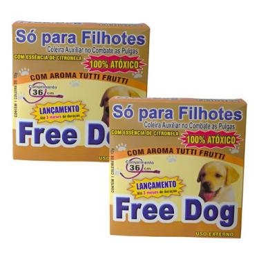 Imagem de Kit 2 Coleira Antipulgas Para Cães Filhotes Pet - Até 6 Meses de prote