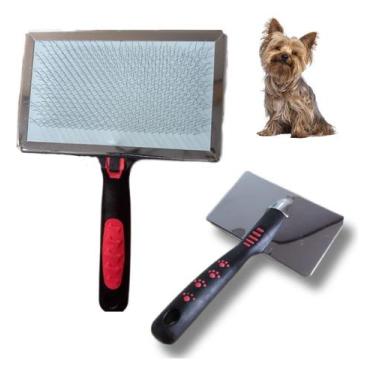 Imagem de Escova Rasqueadeira Removedor  Pentear Tira Pelos Mortos Pets Cachorro