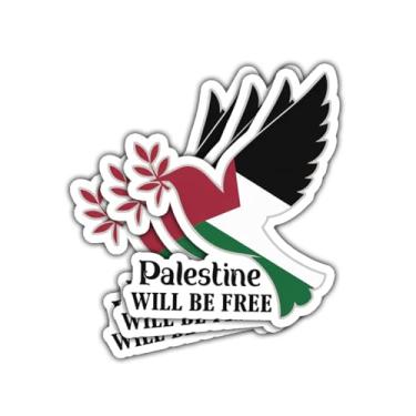 Imagem de Adesivo para laptop Palestine Will Be Free, adesivo de para-choque de carro da paz do Oriente Médio Palestina para laptop, celular, garrafa de água, carros, capa de telefone para laptop 7,6 cm x 7,6