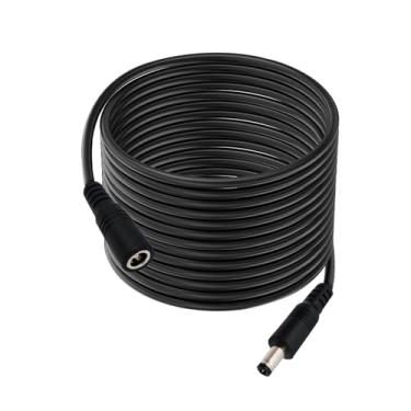 Imagem de 10 m - 1 peça 5,5 x 2,1 mm, 18AWG, cabo de extensão de 12 volts, conector de barril, cabo de extensão de alimentação CC macho para fêmea para energia solar, pacotes de bateria de câmera, roteadores,