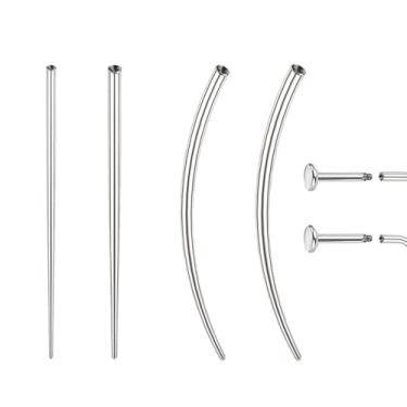 Imagem de jagosen 14G 16G 18G 20G Kit de piercing de bola de piercing ferramenta de aço inoxidável aplicador de brinco de costas planas Ferramenta aplicadora de pino de inserção sem rosca Kits de piercings de