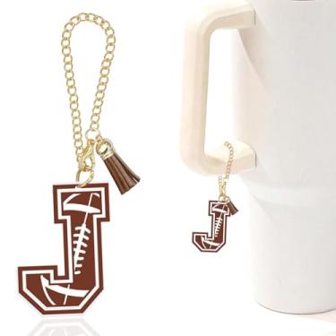 Imagem de Berloques com letra A-Z para garrafa de água Stanley Copo de 1,134 g, acessórios personalizados para copos Stanley, Football, Acrílico