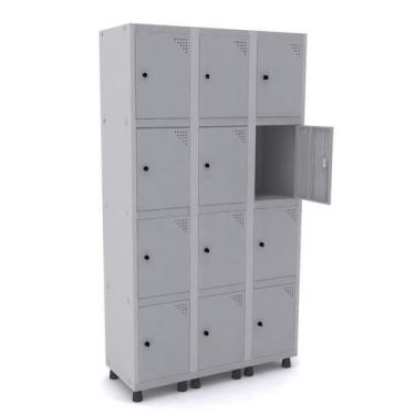 Imagem de Roupeiro de aço 3m 12 portas pitão pandin - cinza