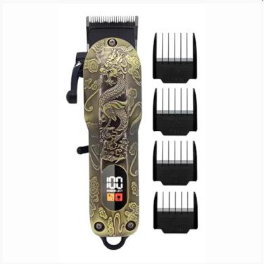 Imagem de Aparador de pelos sem fio, aparador de barba masculino, kit profissional de corte de cabelo sem fio, barbeiro recarregável com visor de LED para presentes masculinos