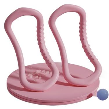 Imagem de 2 anéis de ioga para pernas e panturrilhas, anel circular de pilates para tonificar as costas, coxas, abdominais e pernas, anéis de fitness para ioga, pilates, exercício de ginástica (rosa,