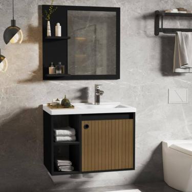 Imagem de Jogo Gabinete com Cuba e Espelheira Haiti Preto/Ripado