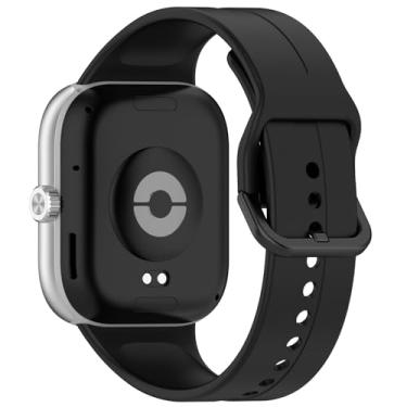 Imagem de Disscool Pulseiras ajustáveis compatíveis com Redmi Watch 5/5 eSIM/4 e Xiaomi Smart Band 9/9 Pro, silicone macio, liberação rápida, preta